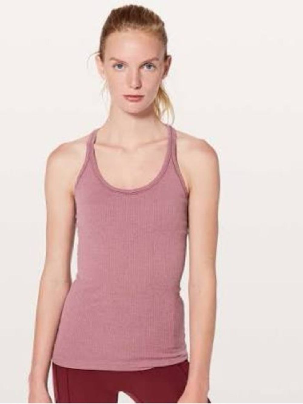 Lululemon ebb to street tank pink moth size 4